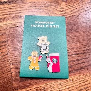 NEW Starbucks 2025 Holiday Enamel 3 Pin Set Bearista, Gingerbread & Polar Bear
